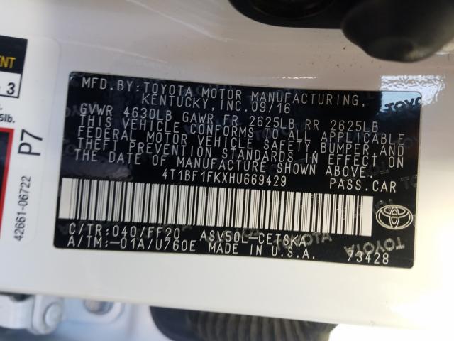 2017 TOYOTA CAMRY LE - 4T1BF1FKXHU669429