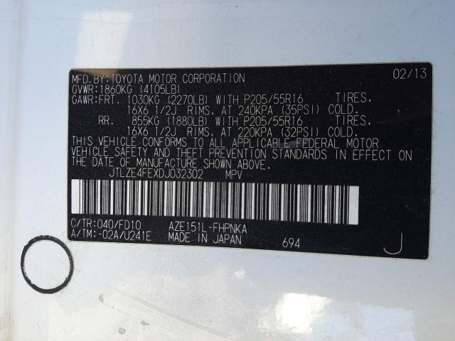 2013 TOYOTA SCION XB JTLZE4FEXDJ032302