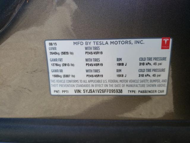 2015 TESLA MODEL S 90 - 5YJSA1V26FF095938