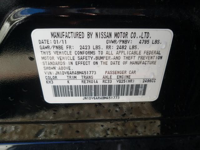 2011 INFINITI G25 JN1DV6AR4BM451773
