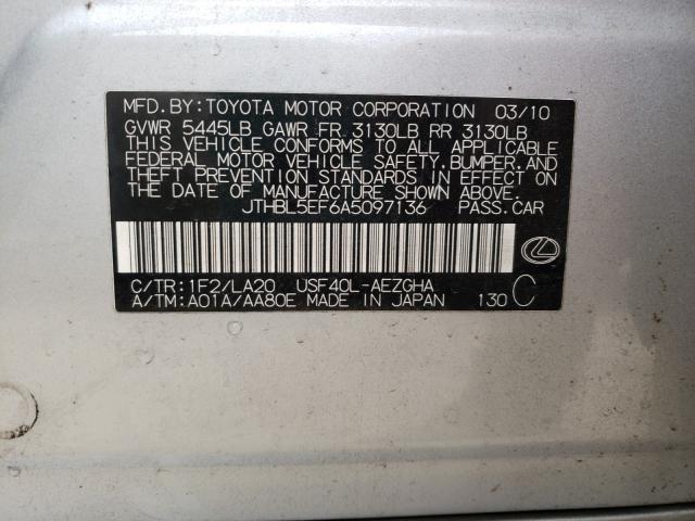 2010 LEXUS LS 460 JTHBL5EF6A5097136