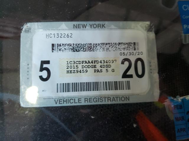 2015 DODGE DART SE 1C3CDFAA4FD434097
