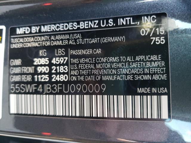 2015 MERCEDES-BENZ C 300 - 55SWF4JB3FU090009