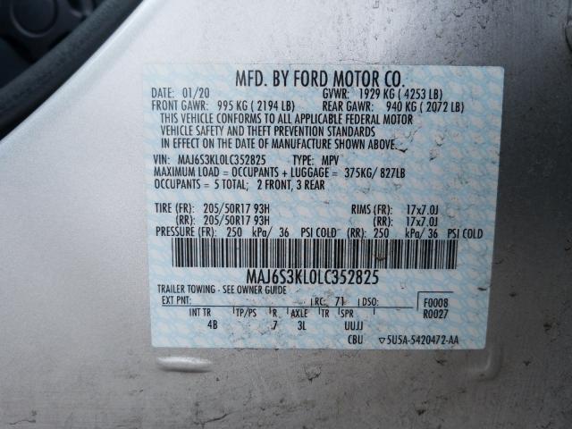 2020 FORD ECOSPORT T MAJ6S3KL0LC352825