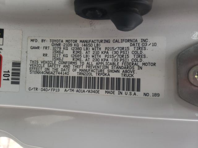 2010 TOYOTA TACOMA 5TENX4CN6AZ744140