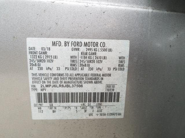 2018 LINCOLN MKX RESERV 2LMPJ6LR8JBL37508