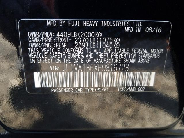 2017 SUBARU WRX JF1VA1B6XH9816723