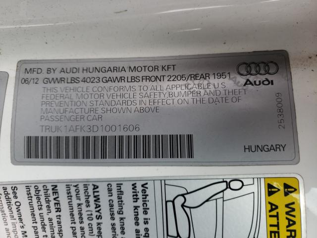 2013 AUDI TTS PRESTI TRUK1AFK3D1001606