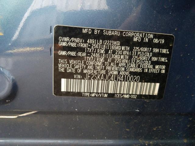 2020 SUBARU FORESTER P JF2SKAJC4LH410020