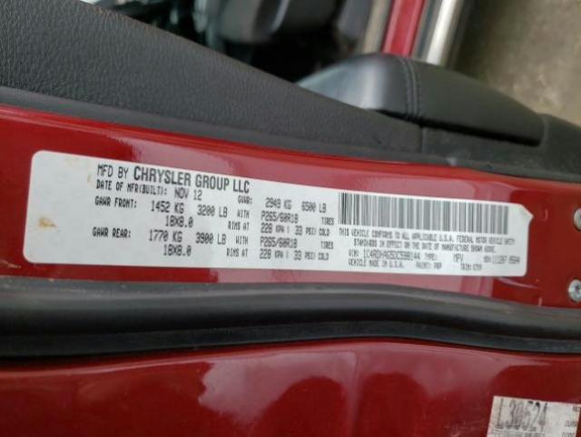 2013 DODGE DURANGO SX 1C4RDHAG5DC598144