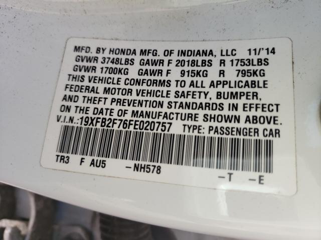 2015 HONDA CIVIC SE 19XFB2F76FE020757