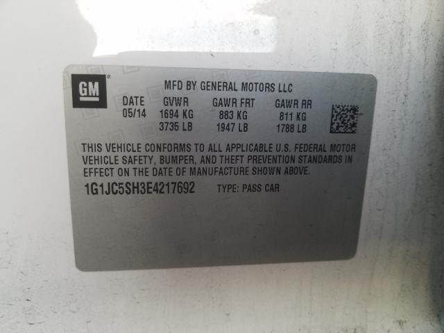 2014 CHEVROLET SONIC LT - 1G1JC5SH3E4217692