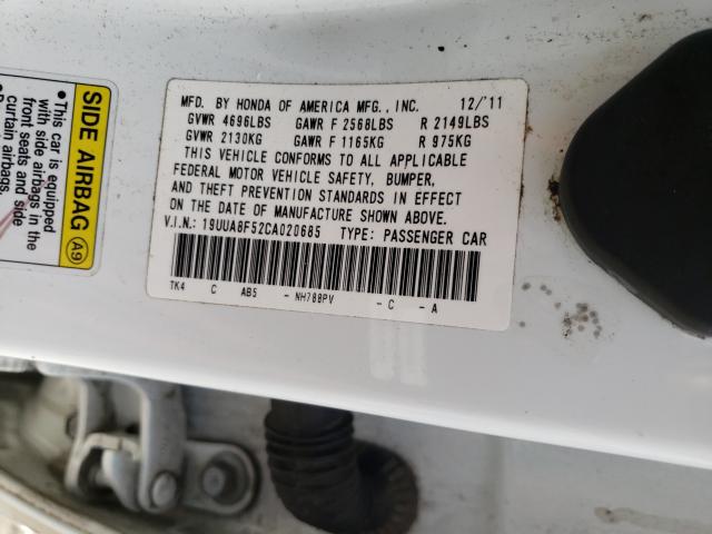 2012 ACURA TL 19UUA8F52CA020685