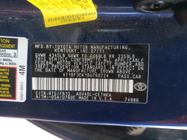2011 TOYOTA CAMRY BASE - 4T1BF3EK1BU760724
