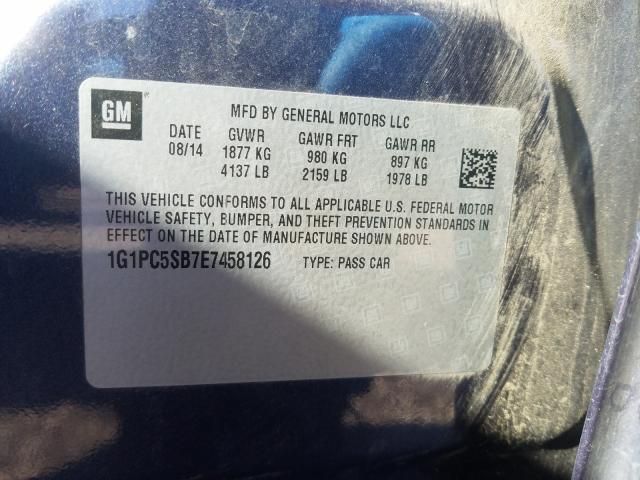 2014 CHEVROLET CRUZE LT - 1G1PC5SB7E7458126