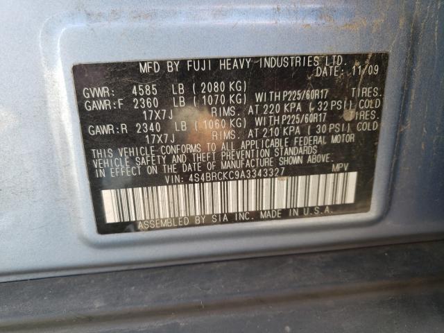 2010 SUBARU OUTBACK 4S4BRCKC9A3343327