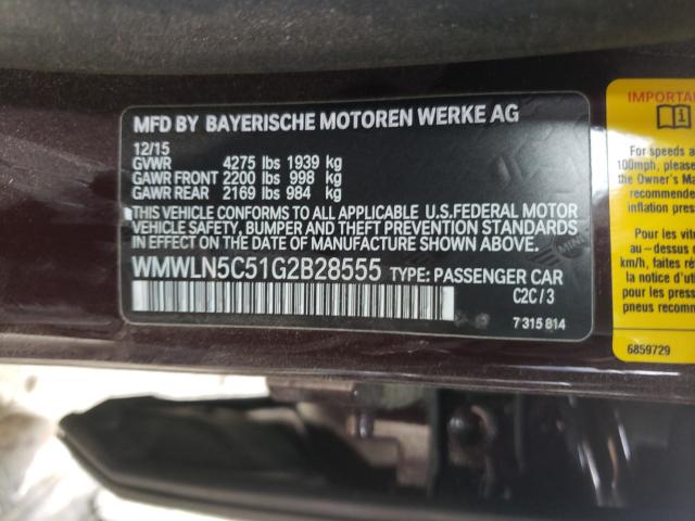 2016 MINI COOPER CLU WMWLN5C51G2B28555