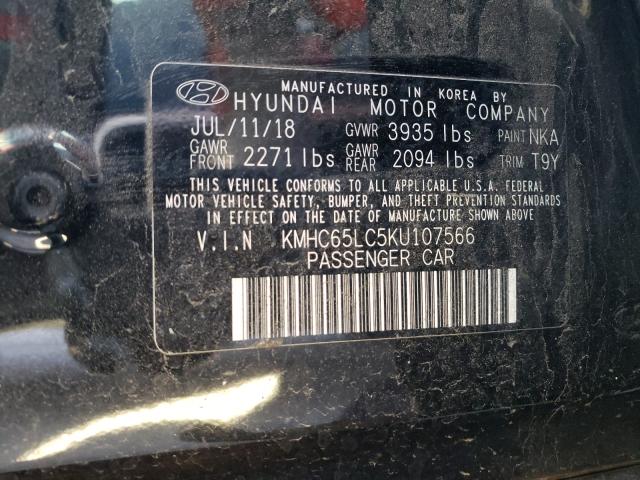2019 HYUNDAI IONIQ BLUE KMHC65LC5KU107566
