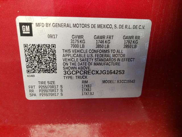 2018 CHEVROLET SILVERADO - 3GCPCRECXJG164253