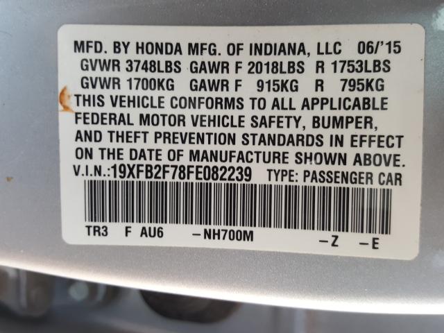 2015 HONDA CIVIC SE 19XFB2F78FE082239