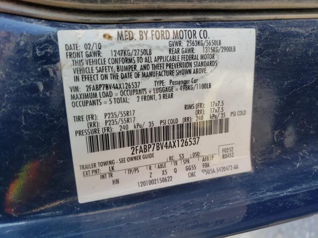 2010 FORD CROWN VICT 2FABP7BV4AX126537