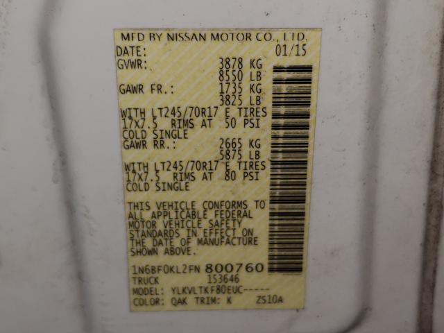 2015 NISSAN NV 1500 1N6BF0KL2FN800760
