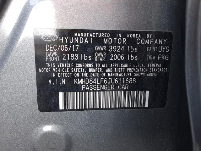 2018 HYUNDAI ELANTRA SE KMHD84LF6JU611688