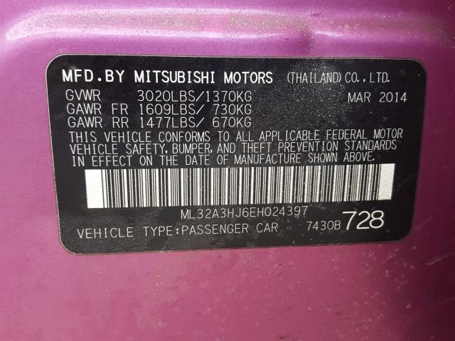 2014 MITSUBISHI MIRAGE DE ML32A3HJ6EH024397
