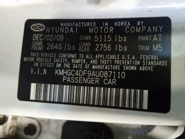 2010 HYUNDAI GENESIS 4. KMHGC4DF9AU087110