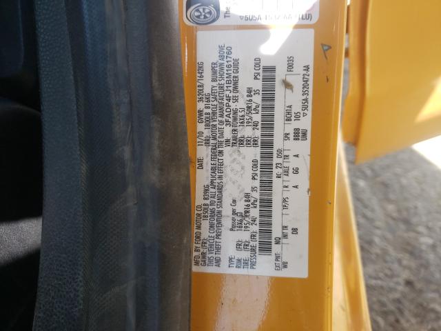 2011 FORD FIESTA SES 3FADP4FJ1BM161760