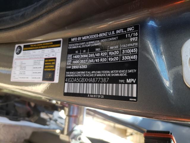 2017 MERCEDES-BENZ GLE 400 4M 4JGDA5GBXHA877387
