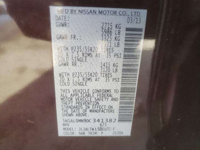 2013 INFINITI JX35 5N1AL0MN9DC341382
