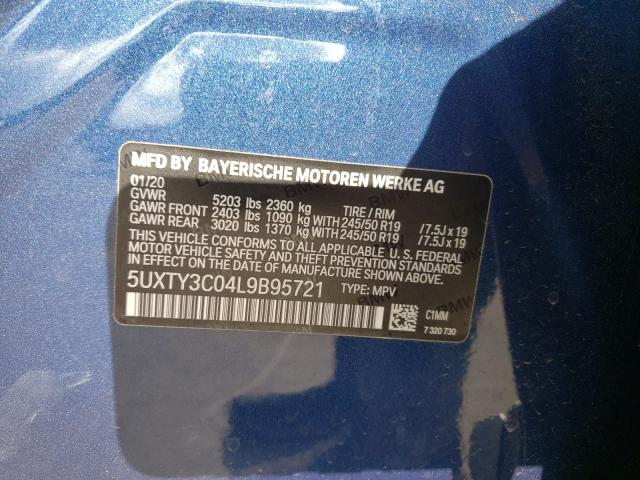 2020 BMW X3 SDRIVE3 5UXTY3C04L9B95721