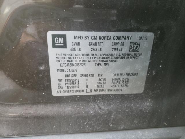 2016 CHEVROLET TRAX LTZ KL7CJRSB4GB522221