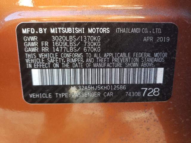 2019 MITSUBISHI MIRAGE LE ML32A5HJ5KH012586