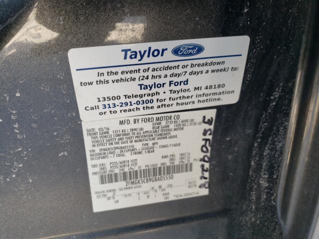2016 FORD FLEX SEL 2FMGK5C89GBA05550