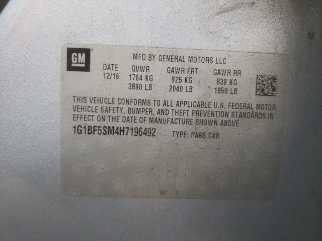 2017 CHEVROLET CRUZE PREM 1G1BF5SM4H7196492