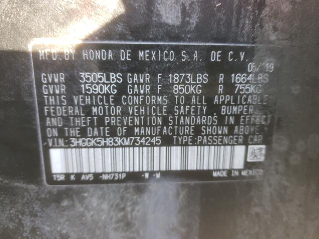 2019 HONDA FIT EX 3HGGK5H83KM734245