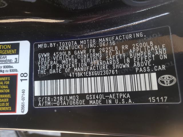 2016 TOYOTA AVALON XLE 4T1BK1EBXGU230761