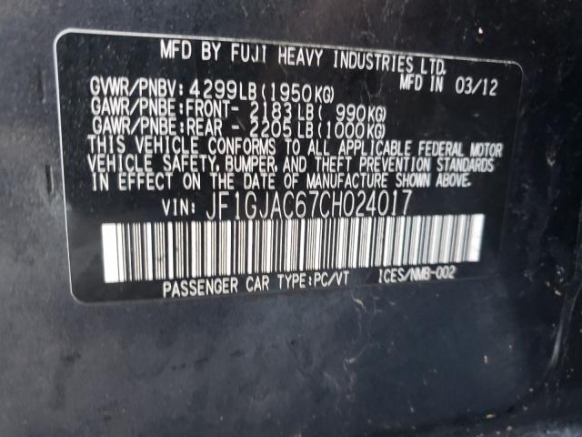 2012 SUBARU IMPREZA PR JF1GJAC67CH024017