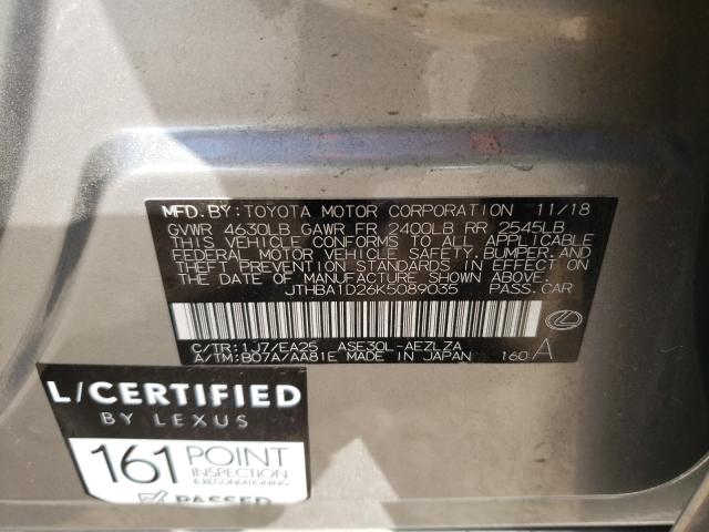 2019 LEXUS IS 300 - JTHBA1D26K5089035