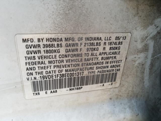 2014 ACURA ILX 20 19VDE1F38EE001317
