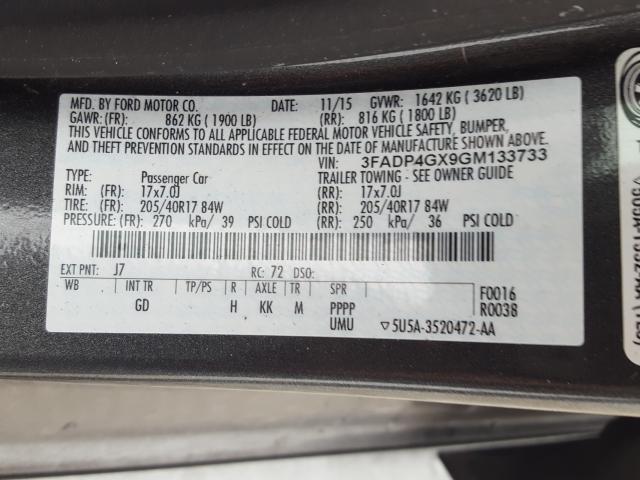 2016 FORD FIESTA ST 3FADP4GX9GM133733