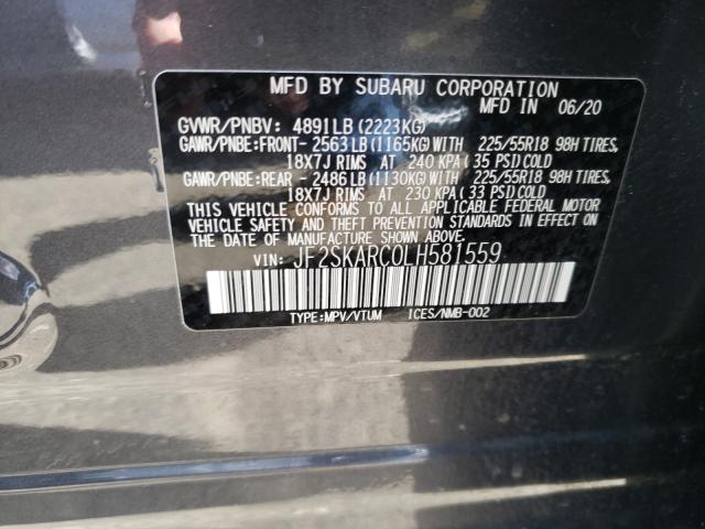 2020 SUBARU FORESTER S JF2SKARC0LH581559