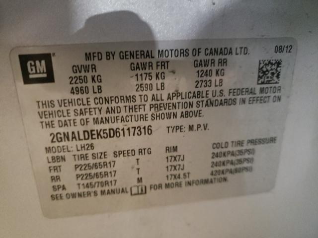 2013 CHEVROLET EQUINOX 2GNALDEK5D6117316