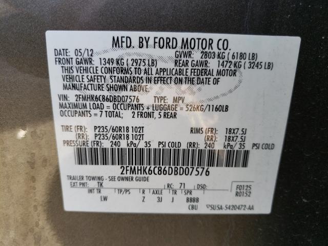 2013 FORD FLEX SEL 2FMHK6C86DBD07576