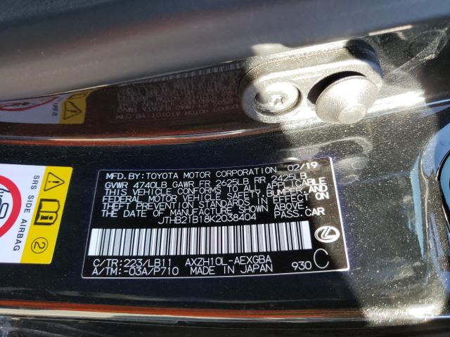 2019 LEXUS ES 300H - JTHB21B18K2038404