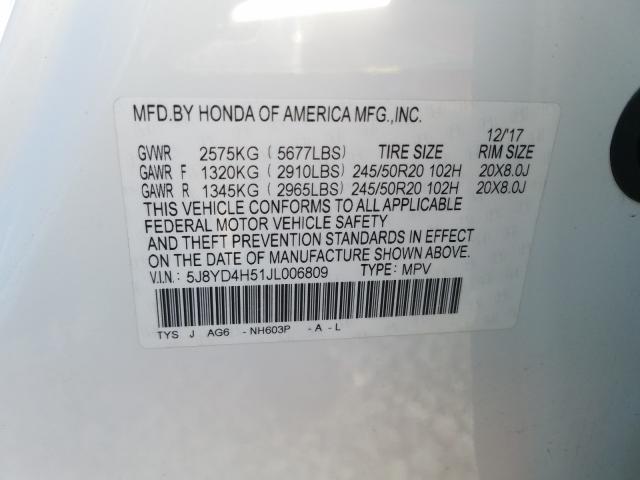 2018 ACURA MDX 5J8YD4H51JL006809