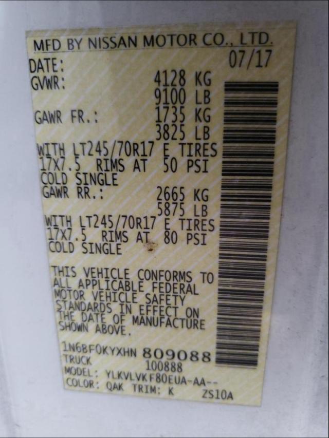 2017 NISSAN NV 1500 S 1N6BF0KYXHN809088