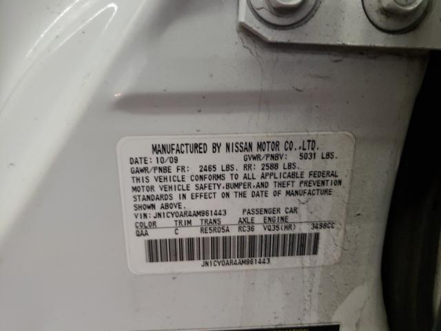2010 INFINITI M35 BASE JN1CY0AR4AM961443